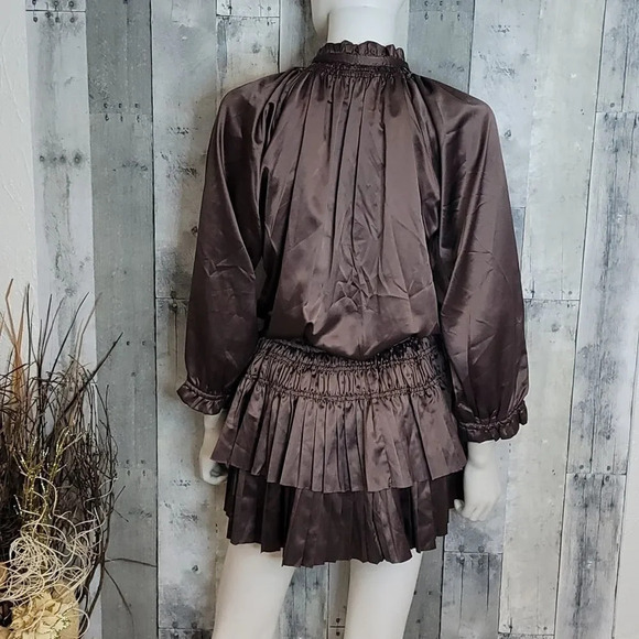 NWOT ANTHROPOLOGIE ELIZABETH Crosby Palermo Pleated Dress - Picture 6 of 11